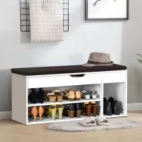 Etajeră pentru încălțăminte Costway HW61147WH 48 x 104 x 30/ White/ White photo 5