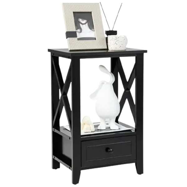 Тумбочки Costway 5675551 61.5см x 40см x 30см/ МДФ/ Black photo 2