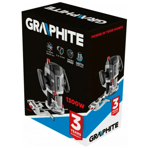 Maşina de frezat Graphite 59G717 1300 W/ Gray photo 2