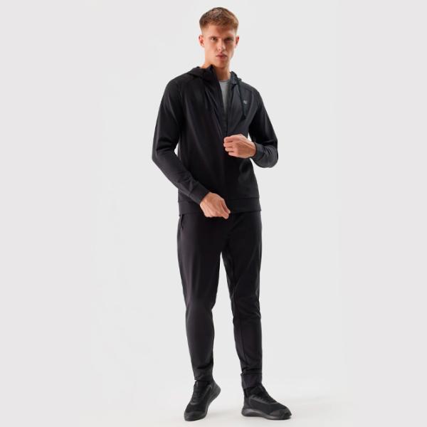 Hanorac pentru bărbați 4F 4FWSS24TFSWM268 Drept/ Black photo 4