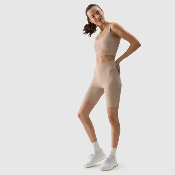 Colanți scurți sport pentru femei 4F 4FWSS24TTIGF150-83S M/ Beige photo 4 Colanți scurți sport pentru femei 4F 4FWSS24TTIGF150-83S M/ Beige photo 4