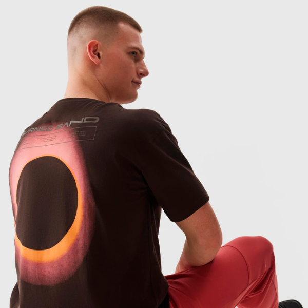 Tricou pentru bărbați 4F 4FWSS24TTSHM1286-80S 100% bumbac/ Brown photo 4