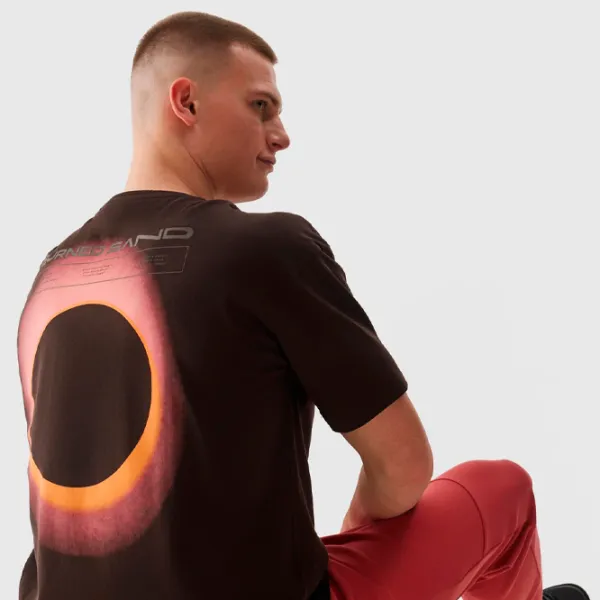 Tricou pentru bărbați 4F 4FWSS24TTSHM1286-80S 100% bumbac/ Brown photo 4