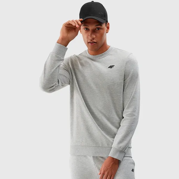 Толстовка для мужчин 4F 4FWSS24TSWSM1181 Прямой/ Grey photo 5