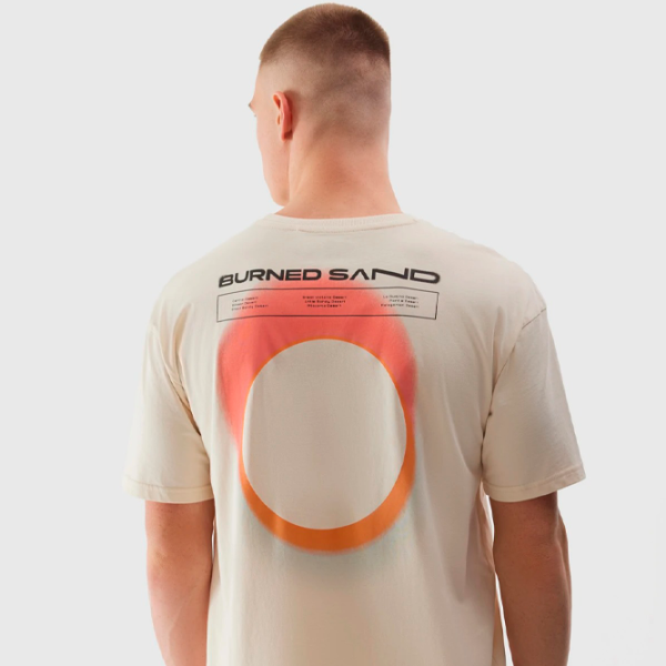 Tricou pentru bărbați 4F 4FWSS24TTSHM1286-83S 100% bumbac/ Beige photo 2