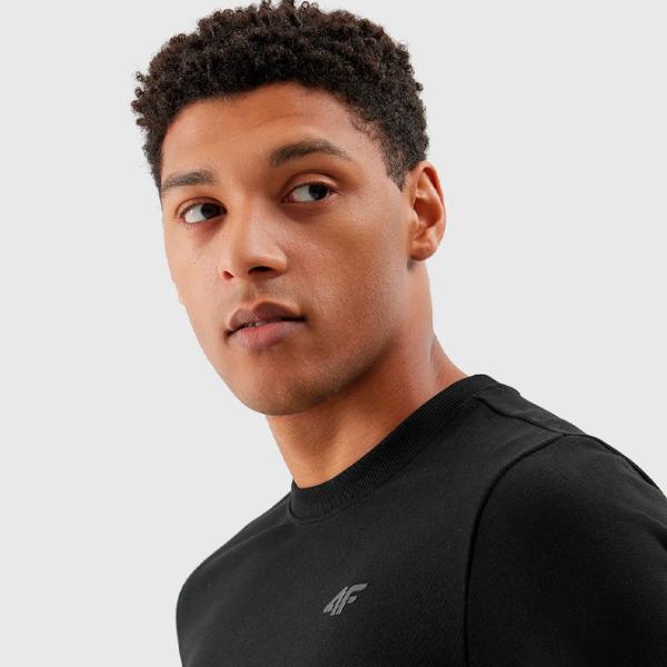 Hanorac pentru bărbați 4F 4FWSS24TSWSM1181 Drept/ Black photo 4