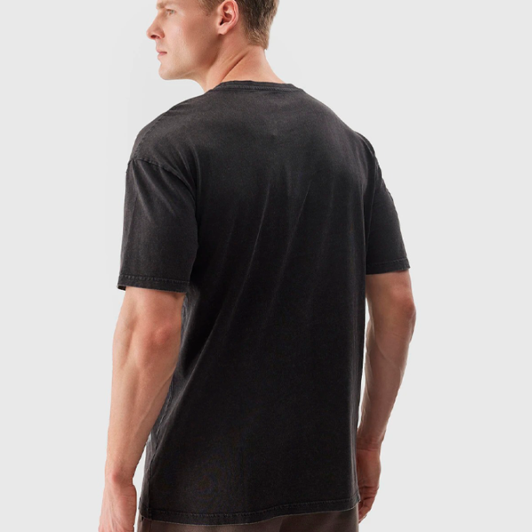 Футболка для мужчин 4F 4FWSS24TTSHM1316-20S 100% хлопок/ Черный photo 4