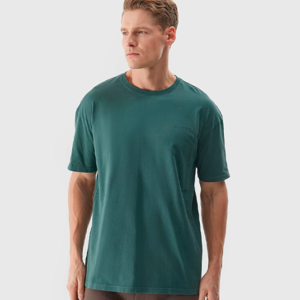 Tricou pentru bărbați 4F 4FWSS24TTSHM1316-44S 100% bumbac/ Khaki photo 2