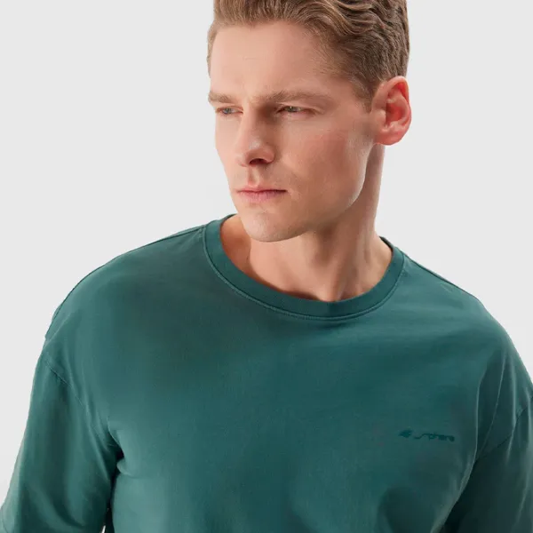 Tricou pentru bărbați 4F 4FWSS24TTSHM1316-44S 100% bumbac/ Khaki photo 3