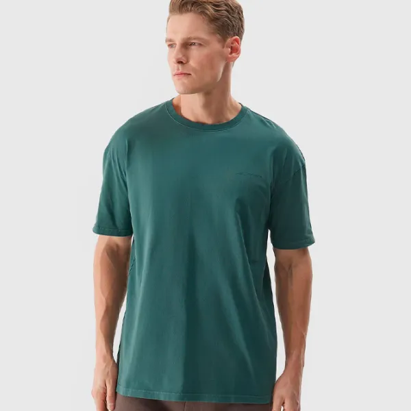 Tricou pentru bărbați 4F 4FWSS24TTSHM1316-44S 100% bumbac/ Khaki photo 2