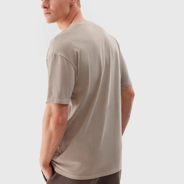 Tricou pentru bărbați 4F 4FWSS24TTSHM1316-83S 100% bumbac/ Beige photo 3