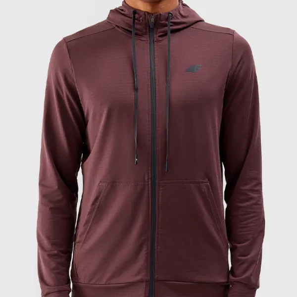 Hanorac pentru bărbați 4F 4FWSS24TFSWM303 Drept/ Brown photo 2