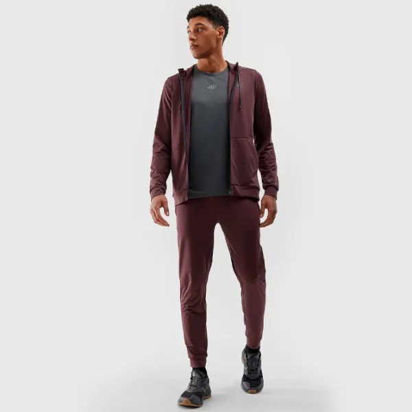 Hanorac pentru bărbați 4F 4FWSS24TFSWM303 Drept/ Brown photo 4