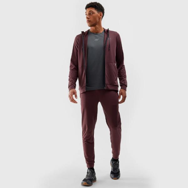 Hanorac pentru bărbați 4F 4FWSS24TFSWM303 Drept/ Brown photo 4