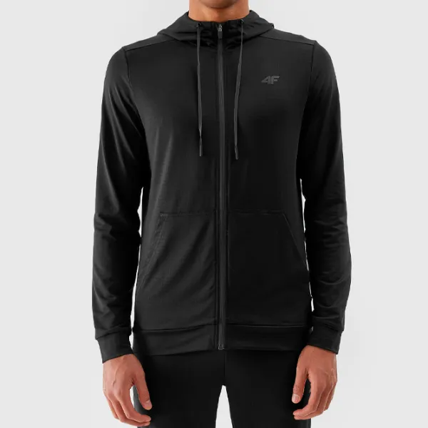 Hanorac pentru bărbați 4F 4FWSS24TFSWM303 Drept/ Black photo 2