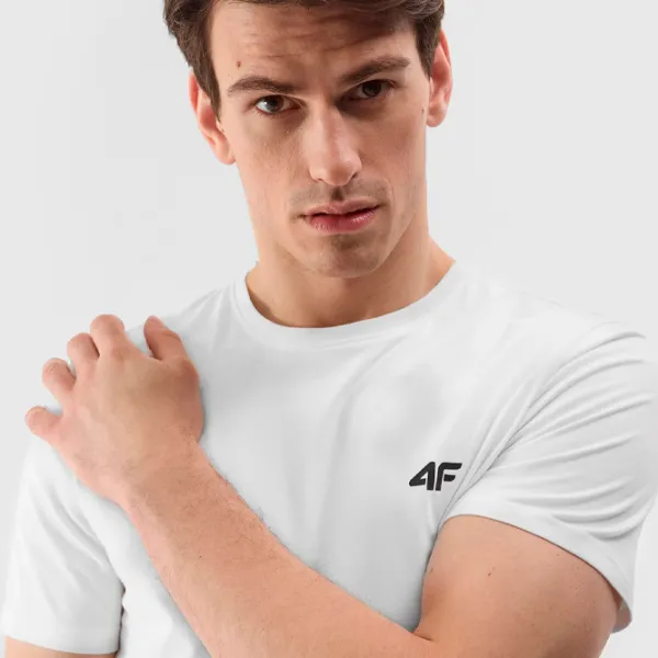 Tricou pentru bărbați 4F 4FWSS24TTSHM1154-10S 100% bumbac/ White photo 3