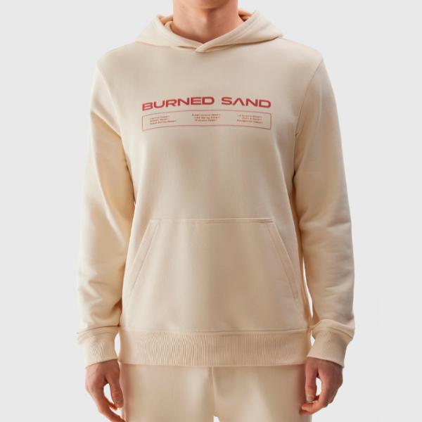 Hanorac pentru bărbați 4F 4FWSS24TSWSM1012 Drept/ Beige photo 2