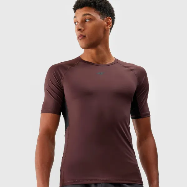 Tricou pentru bărbați 4F 4FWSS24TFTSM700-81S 89% poliester, 11% elastan/ Brown photo 2