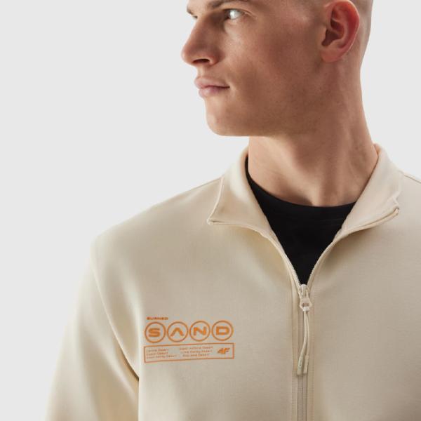 Hanorac pentru bărbați 4F 4FWSS24TSWSM1013 Drept/ Beige photo 5