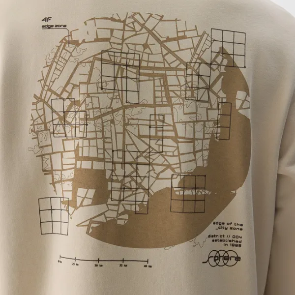 Hanorac pentru bărbați 4F 4FRSS24TSWSM1624 Drept/ Beige photo 6