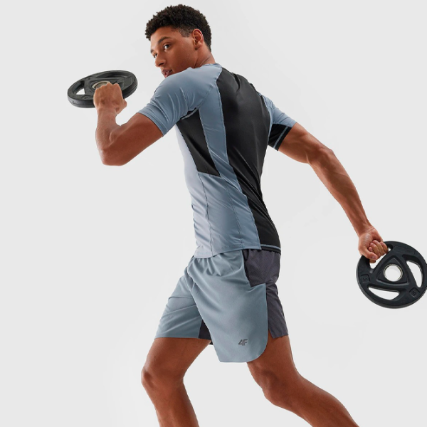 Футболка для мужчин 4F 4FWSS24TFTSM700-27S 89% полиэстер, 11% эластан./ Серый photo 4