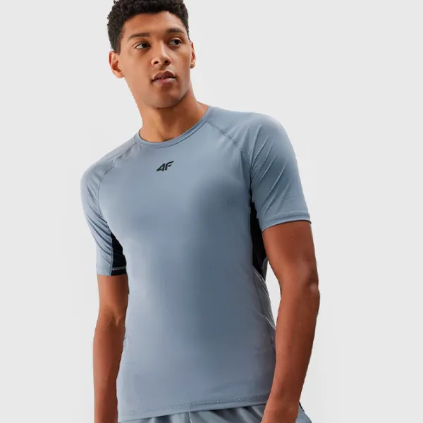 Tricou pentru bărbați 4F 4FWSS24TFTSM700-27S 89% poliester, 11% elastan/ Gray photo 2