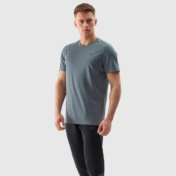 Tricou pentru bărbați 4F 4FWSS24TFTSM598-25S 90% poliester, 10% elastan/ Gray photo 2