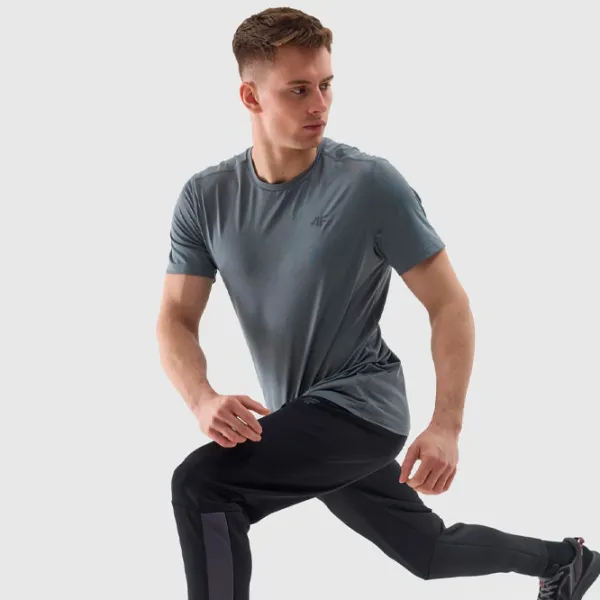 Tricou pentru bărbați 4F 4FWSS24TFTSM598-25S 90% poliester, 10% elastan/ Gray photo 3