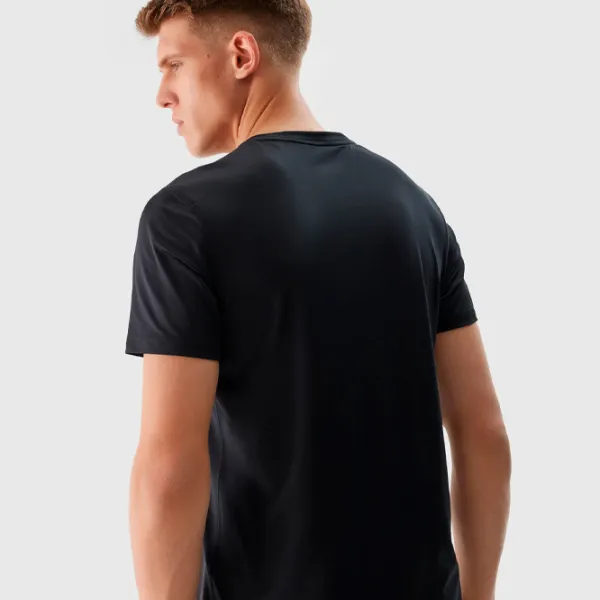 Tricou pentru bărbați 4F 4FWSS24TFTSM598-20S 90% poliester, 10% elastan/ Black photo 4