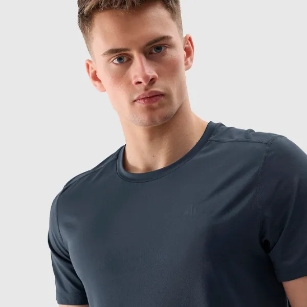 Tricou pentru bărbați 4F 4FWSS24TFTSM598-32S 90% poliester, 10% elastan/ Navy Blue photo 3