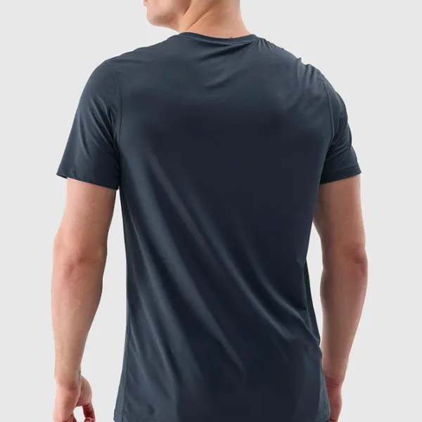 Tricou pentru bărbați 4F 4FWSS24TFTSM598-32S 90% poliester, 10% elastan/ Navy Blue photo 4