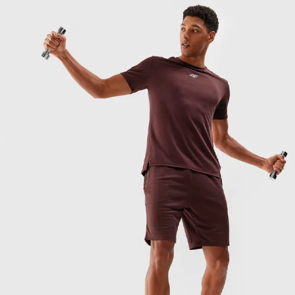 Футболка для мужчин 4F 4FWSS24TFTSM702-81S 100% полиэстер/ Коричневый photo 2