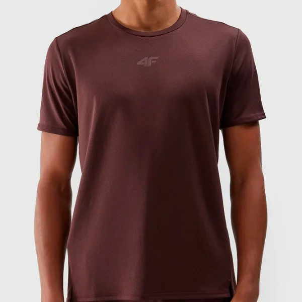 Tricou pentru bărbați 4F 4FWSS24TFTSM702-81S 100% poliester/ Brown photo 4