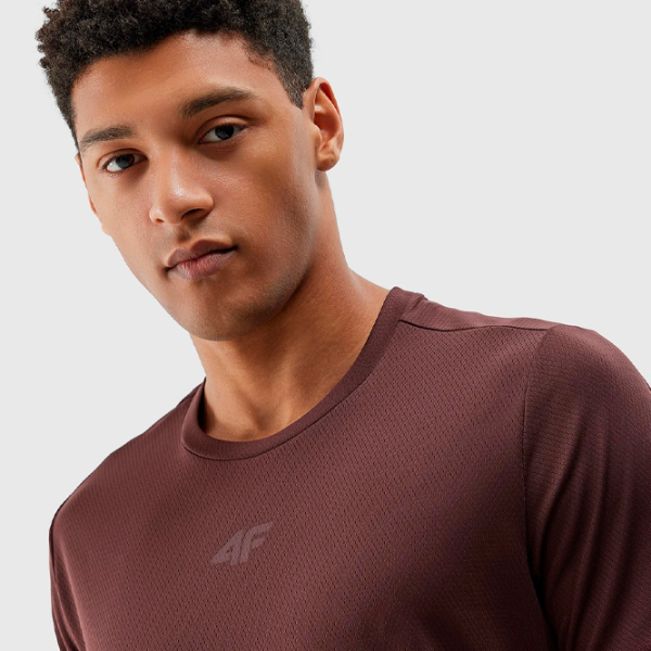 Tricou pentru bărbați 4F 4FWSS24TFTSM702-81S 100% poliester/ Brown photo 5