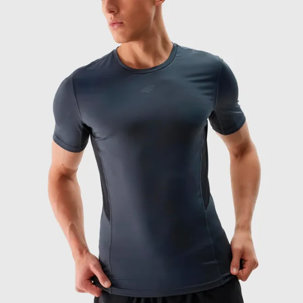 Tricou pentru bărbați 4F 4FWSS24TFTSM600-22S 88% poliester, 12% elastan/ Graphite photo 2