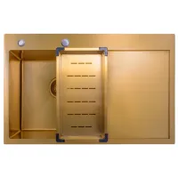 Кухонная мойка SanDonna HD7850 + Baterie 78 x 50 / Нержавеющая сталь / Золото photo 3