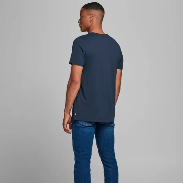 Tricou pentru bărbați Jack & Jones 1P 12156101 Bumbac/ Navy photo 3