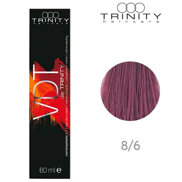 Vopsea de păr Trinity VDT Cod culoare: 8-6, 60 ml photo 2 Vopsea de păr Trinity VDT Cod culoare: 8-6, 60 ml photo 2