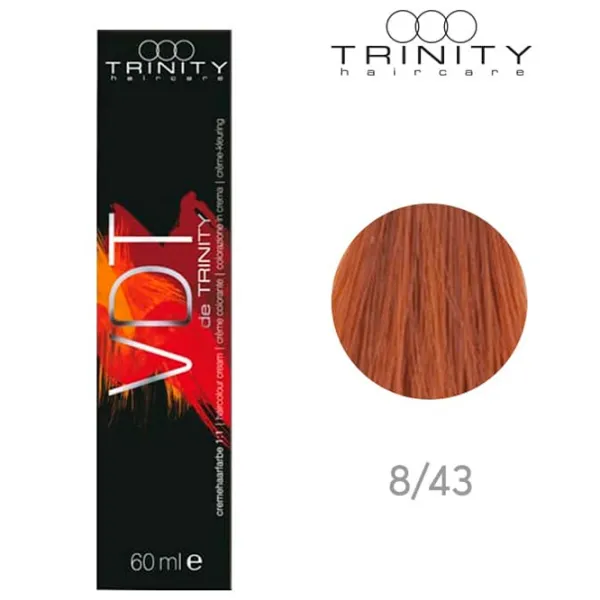 Краска для волос Trinity VDT Код цвета: 8-43, 60 мл photo 2 Краска для волос Trinity VDT Код цвета: 8-43, 60 мл photo 2
