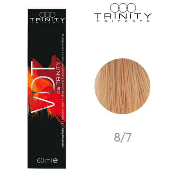 Vopsea de păr Trinity VDT Cod culoare: 8-7, 60 ml photo 3 Vopsea de păr Trinity VDT Cod culoare: 8-7, 60 ml photo 3
