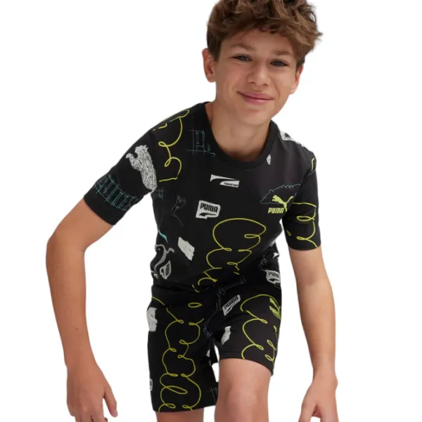 Tricou pentru băieți Puma Classics Brand Love Aop Tee B 128/ Black photo 3 Tricou pentru băieți Puma Classics Brand Love Aop Tee B 128/ Black photo 3