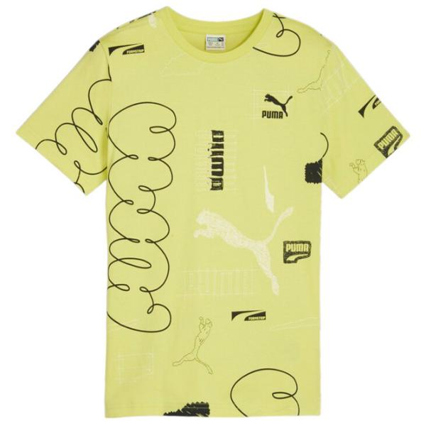 Tricou pentru băieți Puma Classics Brand Love Aop Tee B 164/ Lime Sheen photo 2