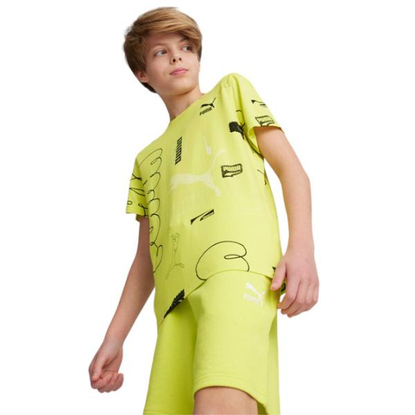 Tricou pentru băieți Puma Classics Brand Love Aop Tee B 164/ Lime Sheen photo 3