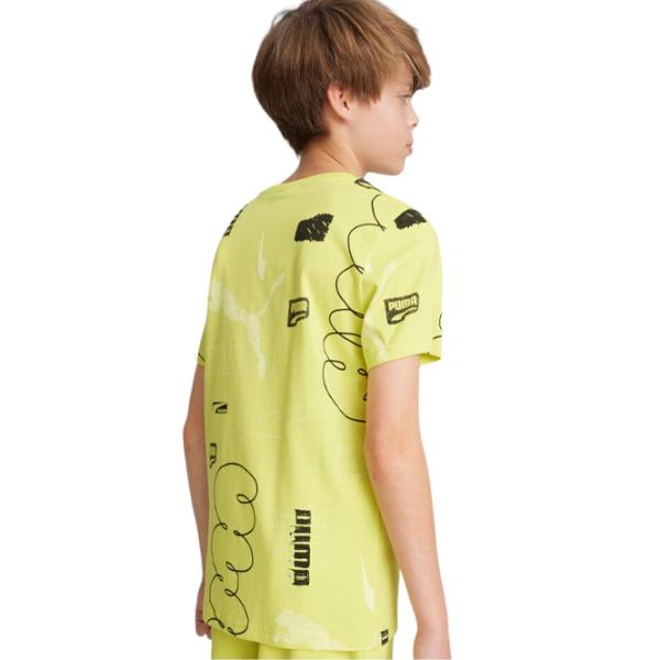 Tricou pentru băieți Puma Classics Brand Love Aop Tee B 164/ Lime Sheen photo 4