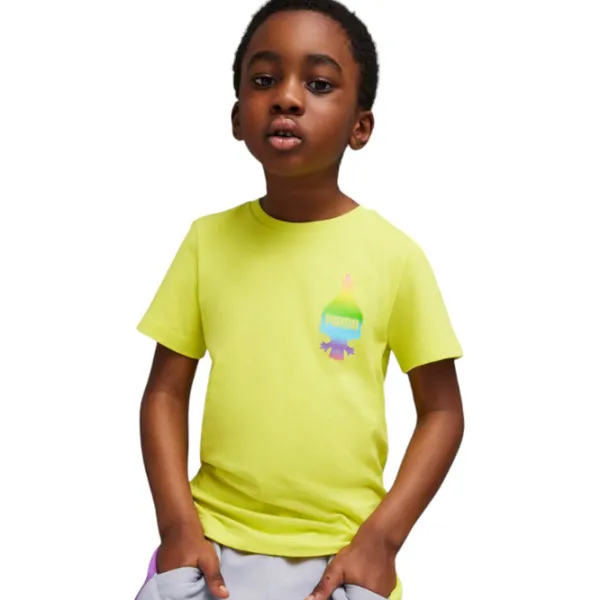 Футболка для мальчиков Puma X Trolls Tee 110/ Lime Sheen photo 3