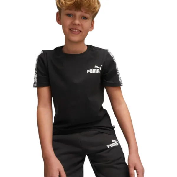 Tricou pentru băieți Puma Ess Tape Camo Tee B 128/ Black photo 3