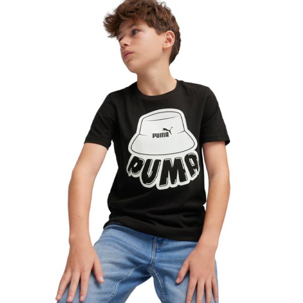 Футболка для мальчиков Puma Ess+ Mid 90S Graphic Tee B 140/ Черный photo 3