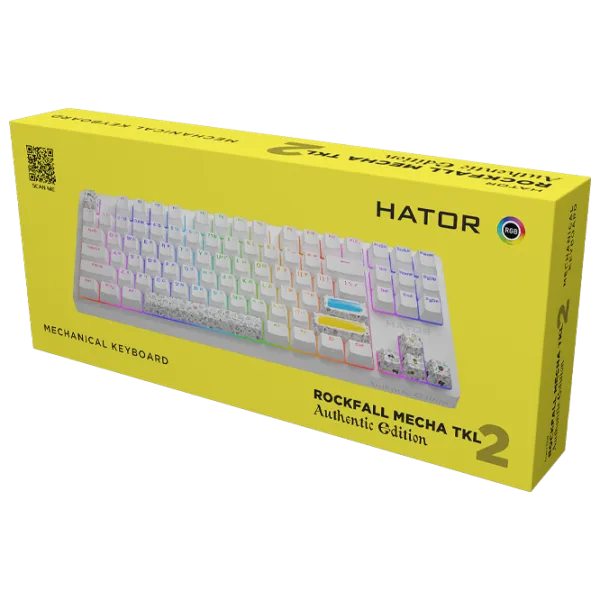 Клавиатура Hator Rockfall 2 Mecha TKL Authentic Edition Проводная/ Белый photo 6