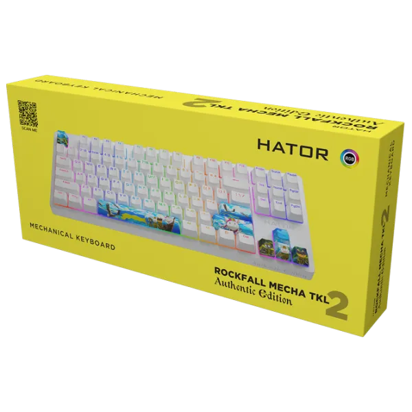 Tastatură Hator Rockfall 2 Mecha TKL Authentic Edition Cu fir/ White photo 6