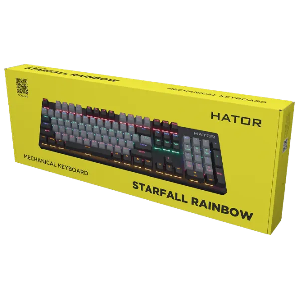 Tastatură Hator Starfall Rainbow Origin Red Cu fir/ Black photo 6
